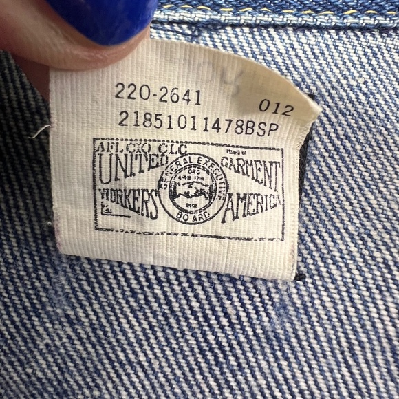 VINTAGE |•LEE•| Blue Denim Trucker Jean Jacket Size 36R - Picture 8 of 8